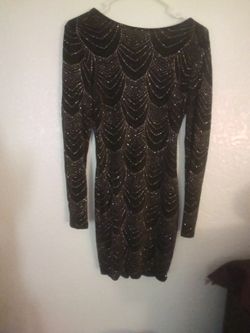 Sexy  Black & Gold Mini  Dress/ Slouch Back  Size Small-med. Make Offer