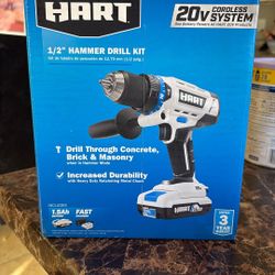 Hart 20v 1/2” Hammer Drill Kit