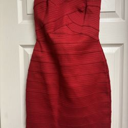 Express Vibrant Red Strapless Dress ❤️ XS