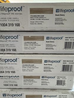 New Life Proof Dusk Cherry Vinyl Waterproof Flooring.