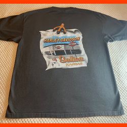 Harley Davidson of Salina Kansas Large Gray Graphic T-Shirt Fits Smaller