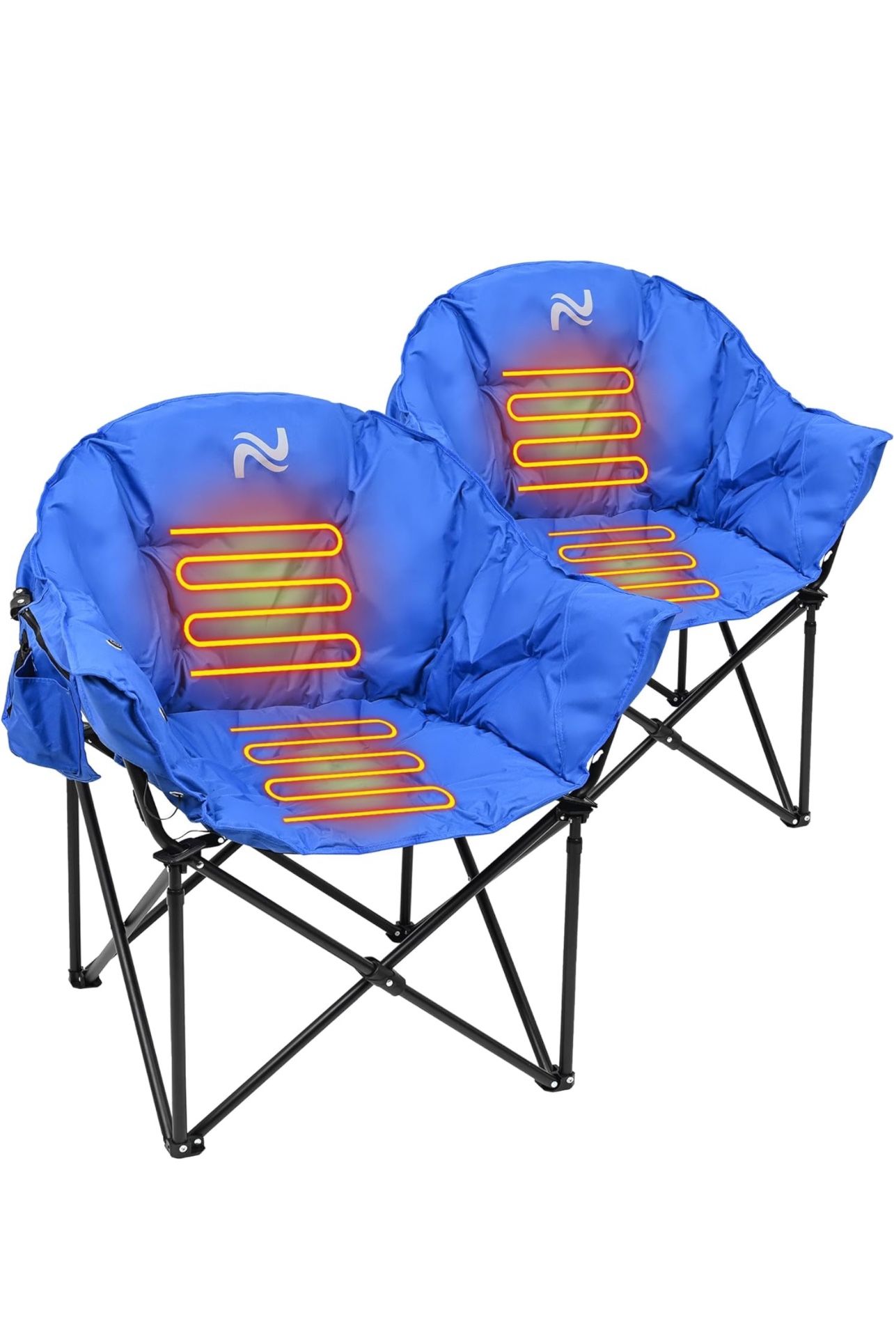 Two Oversized Portable Heated Camping Chairs