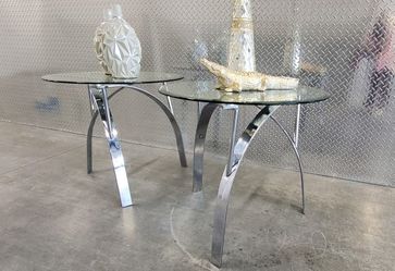Glass And Chrome Tables 