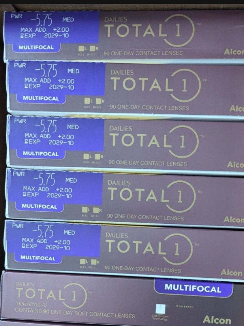 Dailies Total 1 Contact Lenses 90 Count Box -6 Boxes