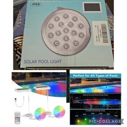 Solar Pool Lights, USB Rechargeable Pool Lights with Remote,