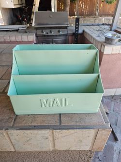 Mint Green Metal Mail Organizer