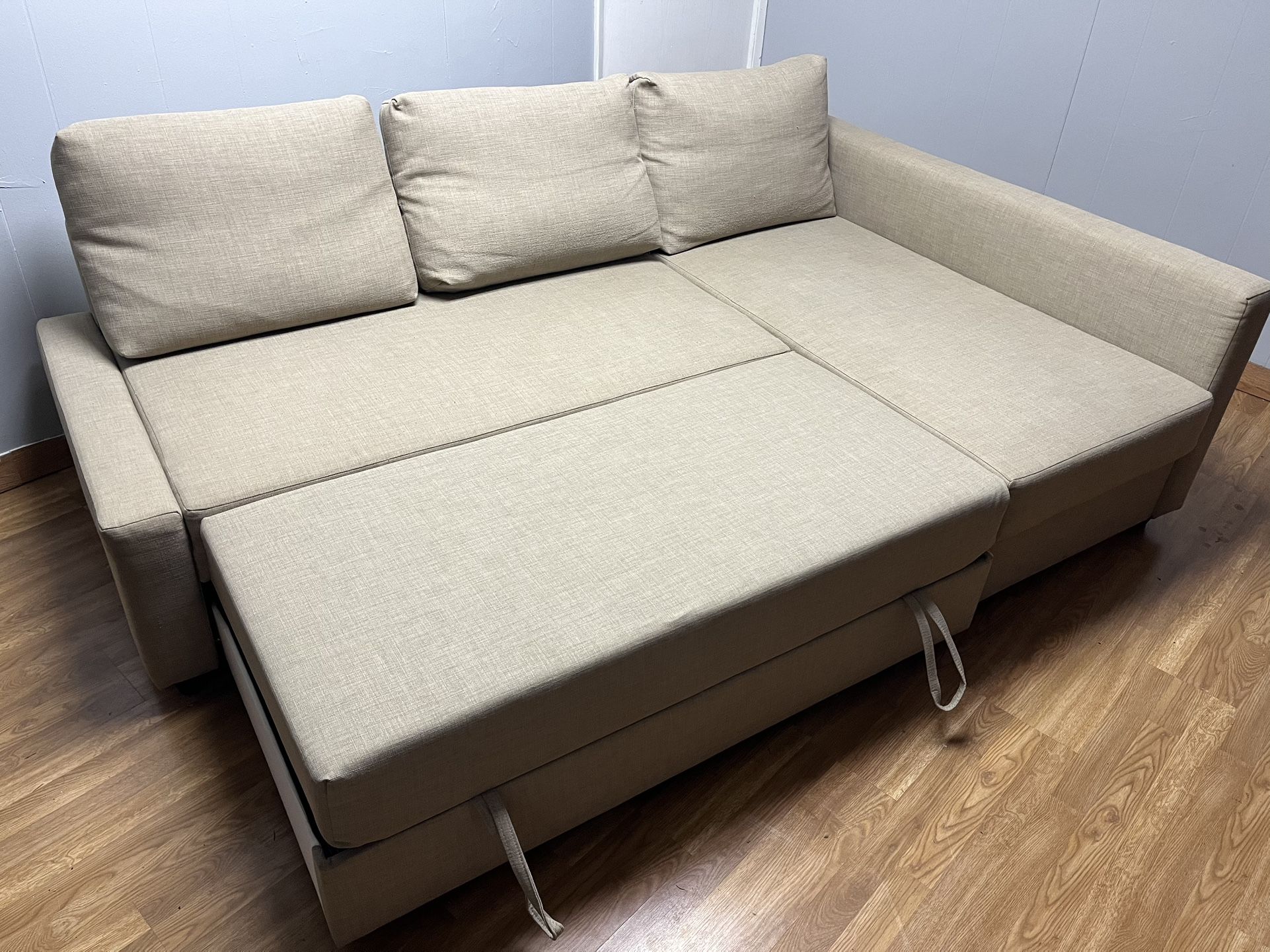 Beige IKEA Sleeper Sectional Couch 