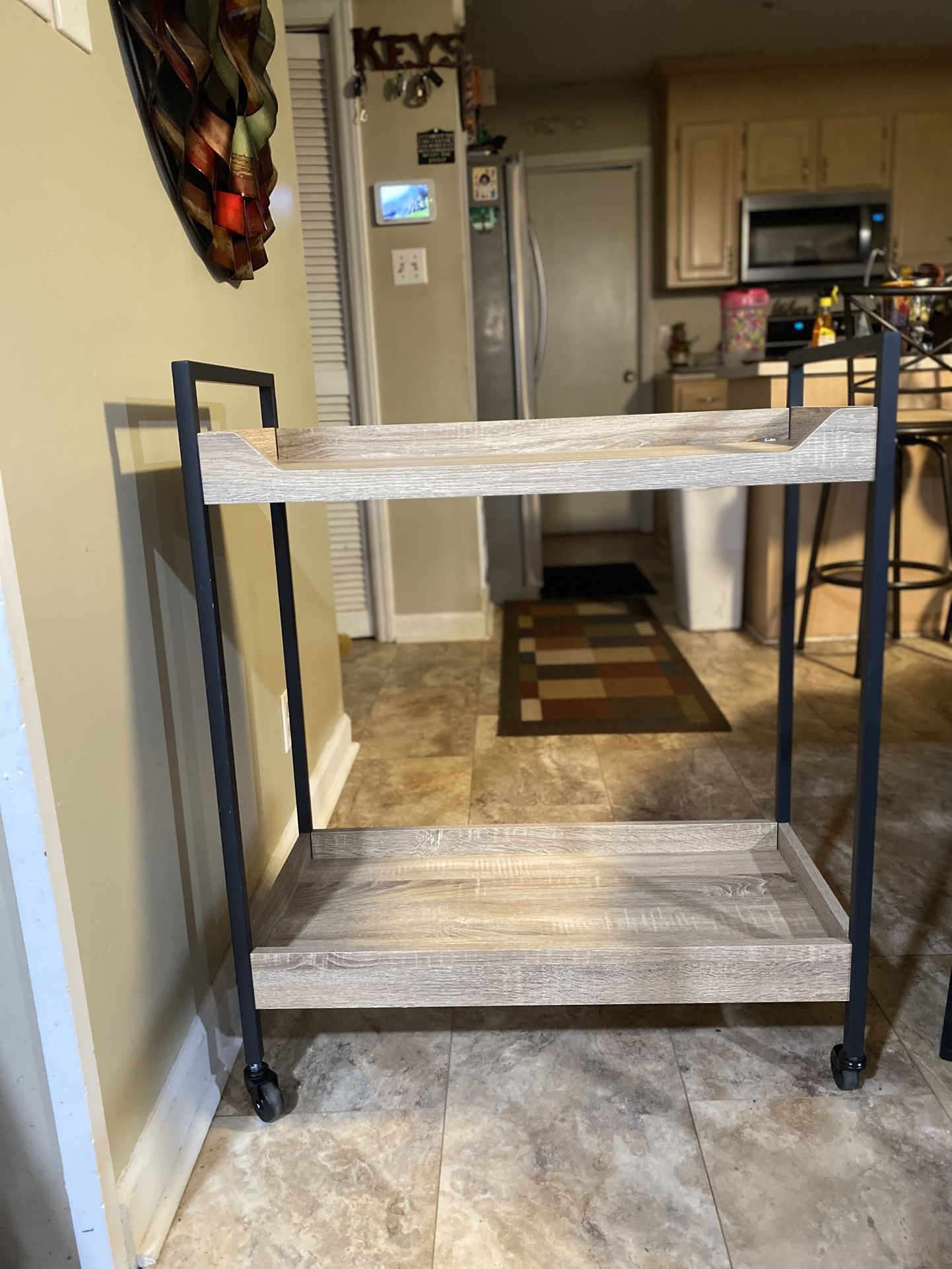 2 Tier rolling bar cart
