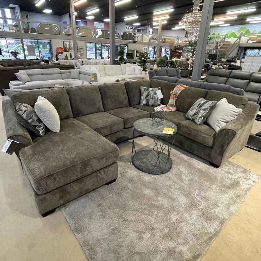 Graftin Teak Brown 3pc Sectional Sofa w/ Chaise,All Products : American Fashion Style Bags On Sale