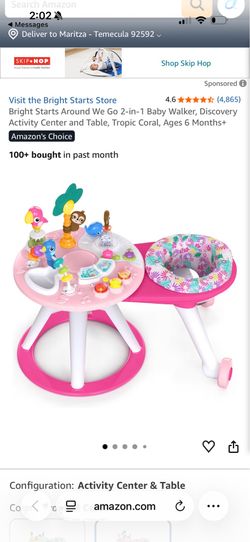 Bright Starts Around we go 2-in-1 baby walker & activity table