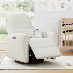 Boucle Swivel Glider Recliner Nursery Chair