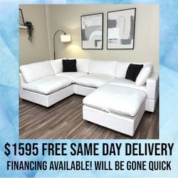 NEW IN BOX 5 Piece Modular Cloud Sectional Couch White Sofa FREE DELIVERY