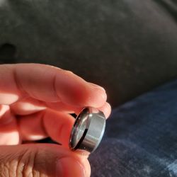 Mens Silver Tungsten Wedding Ring Size 7