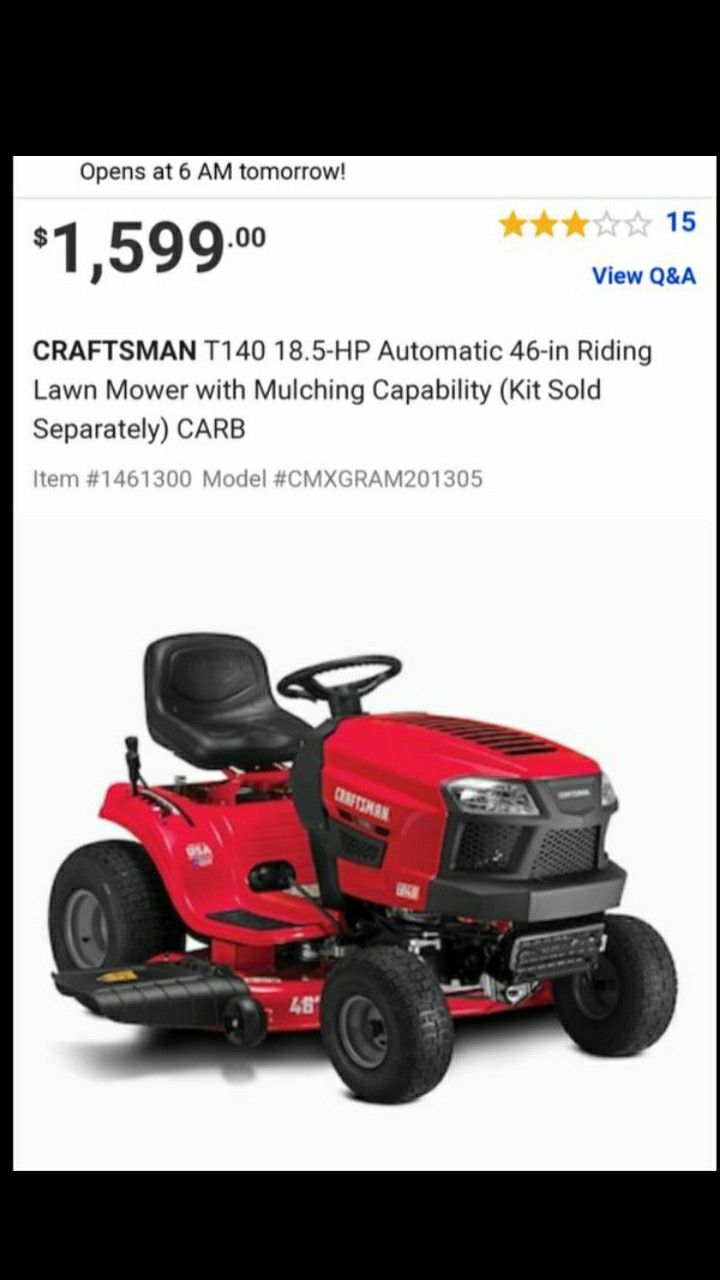 CRAFTSMAN T1600 RIDING MOWER for Sale in Waverly, FL OfferUp