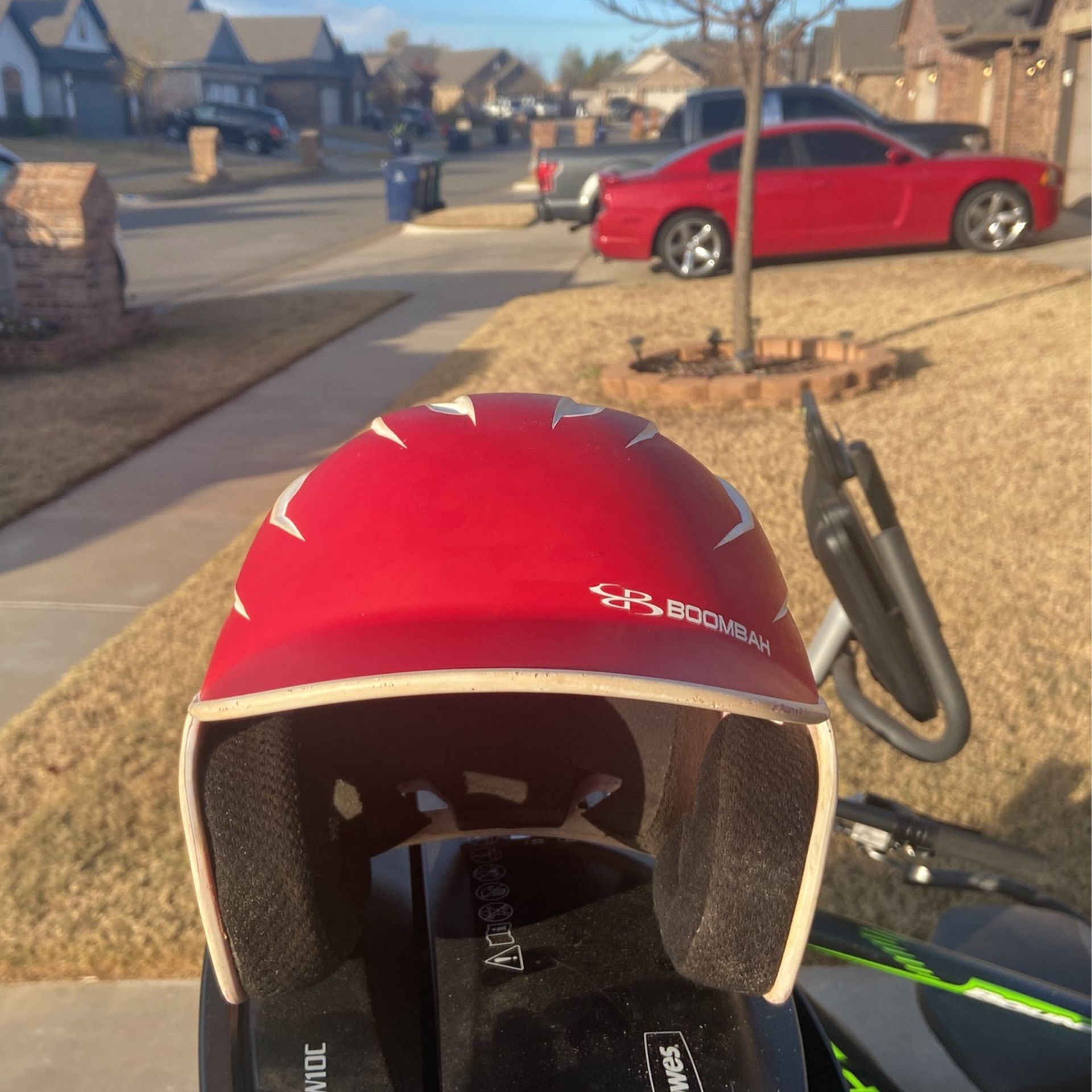 Boombah Batting Helmet-Red/white