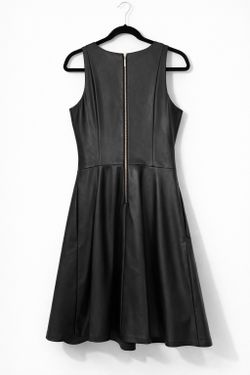 NEW w/ Tags White House Black Market Faux Leather Dress – Fit & Flare – Size 6