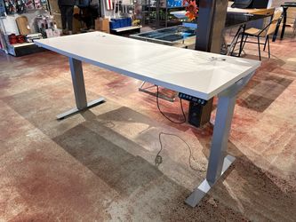 White Adjustable Standing Rectangular Office Desk