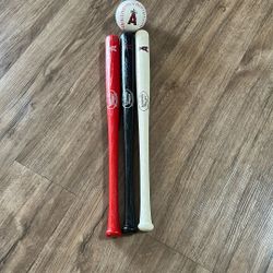 Louisville Slugger ANGELS MINIATURE BASEBALL BATS *2008 & 2009*  ANGELS baseball 
