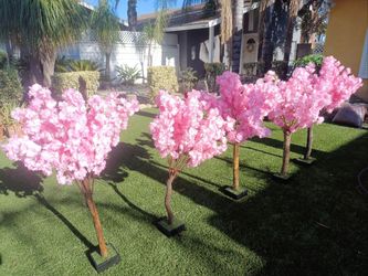 Artificial Pink Cherry Blossom Trees 4 feet tall table centerpieces