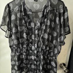 Torrid Size1 Black Sheer Shirt