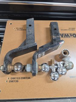 Assorted Trailer Hitch Ball Mounts with Hitch Balls