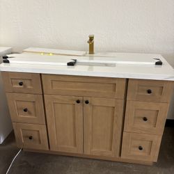 30/36/42/48/60 inch vanity with countertop and sink and back splash