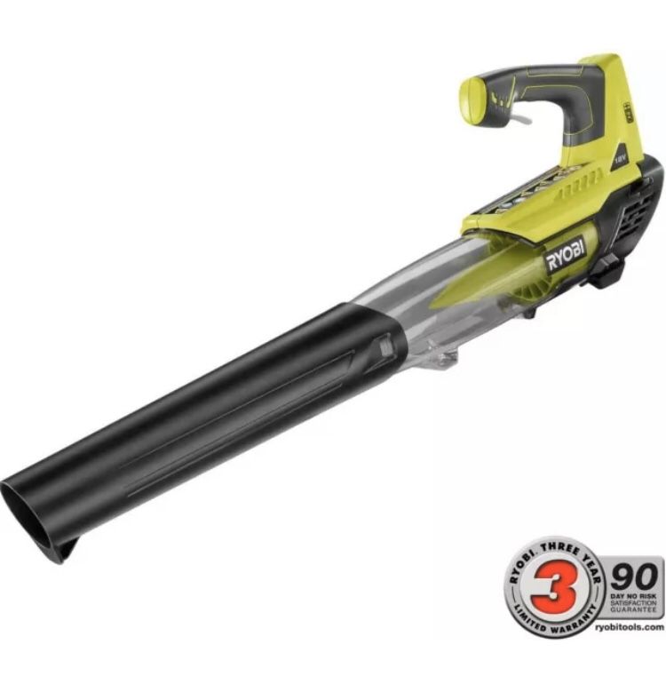 Ryobi Cordless Leaf Blower 280 CFM 18-V Lithium-Ion Battery Charger Not Included