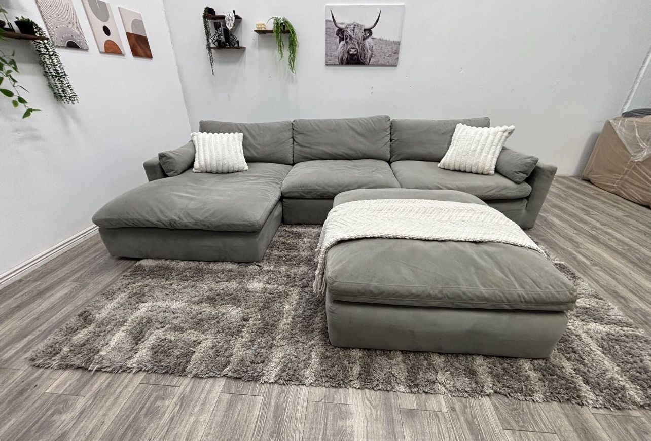 Gray Sectional Cloud Couch - Free Delivery