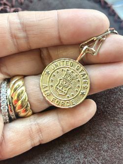 14K Solid USAF pendant