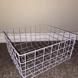 Large white Wire storage basket New