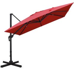New 10x10 Cantilever patio umbrella Red 