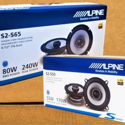 Alpine S-Series Car Speakers 6.5" & 5 1/4" 2-Way Coaxial Speaker System 410 W Package 🚨 Payment Options Available 🚨 No Credit Needed 🚨