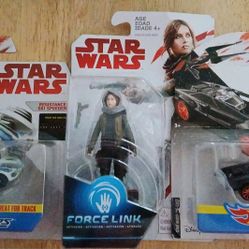 New Sealed Star Wars Hot Wheels, Force Link Jyn Erso (Jedha) Figure
