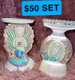 New B&BW Mermaid candle holders