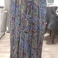 Vintage Norton McNaughton Pleated Paisley Maxi Skirt