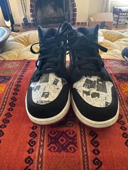 Air Jordan 1 Newspaper Print Sneakers 6/5y