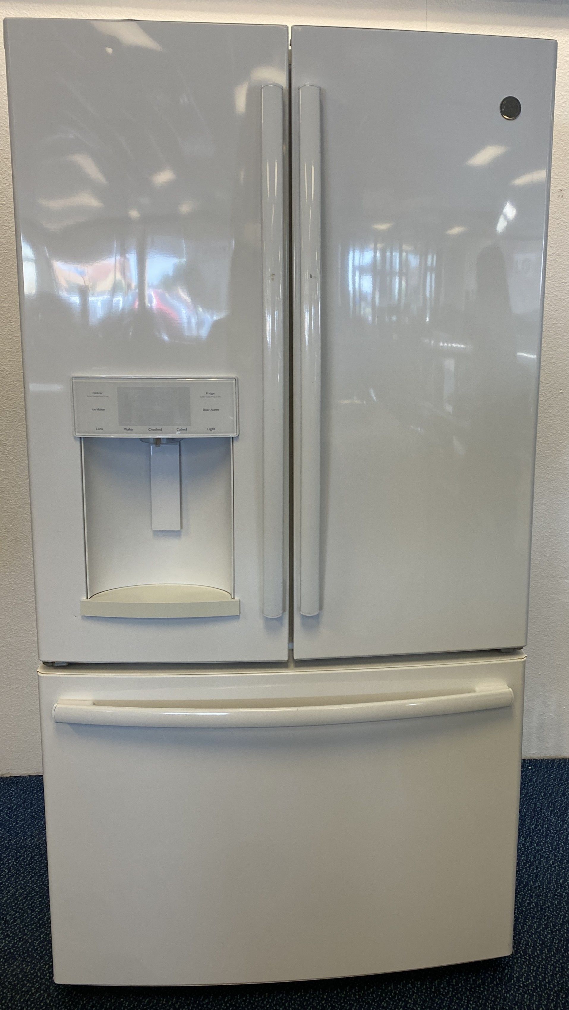White GE French Door Refrigerator with Drawer Freezer (1-0134)