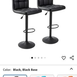 Leather Square Bar Stools,set of 4