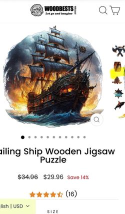 WoodBests Sailing Ship Wooden Jigsaw Puzzle