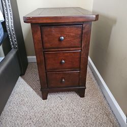 Side Table-3 Drawers Heavy Wood. $70