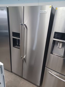 KITCHEN AID COUNTER DEPTH STAINLESS STEEL SIDE BY SIDE REFRIGERATOR