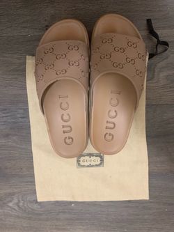 Brown gucci slides slides size 11