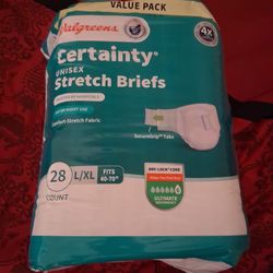 Walgreens Certainty unisex Stretch briefs/adult Diapers