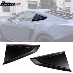 Fits 2024-2026 Ford Mustang Coupe V Style Side Window Louvers ABS 2PCS - Matte Black