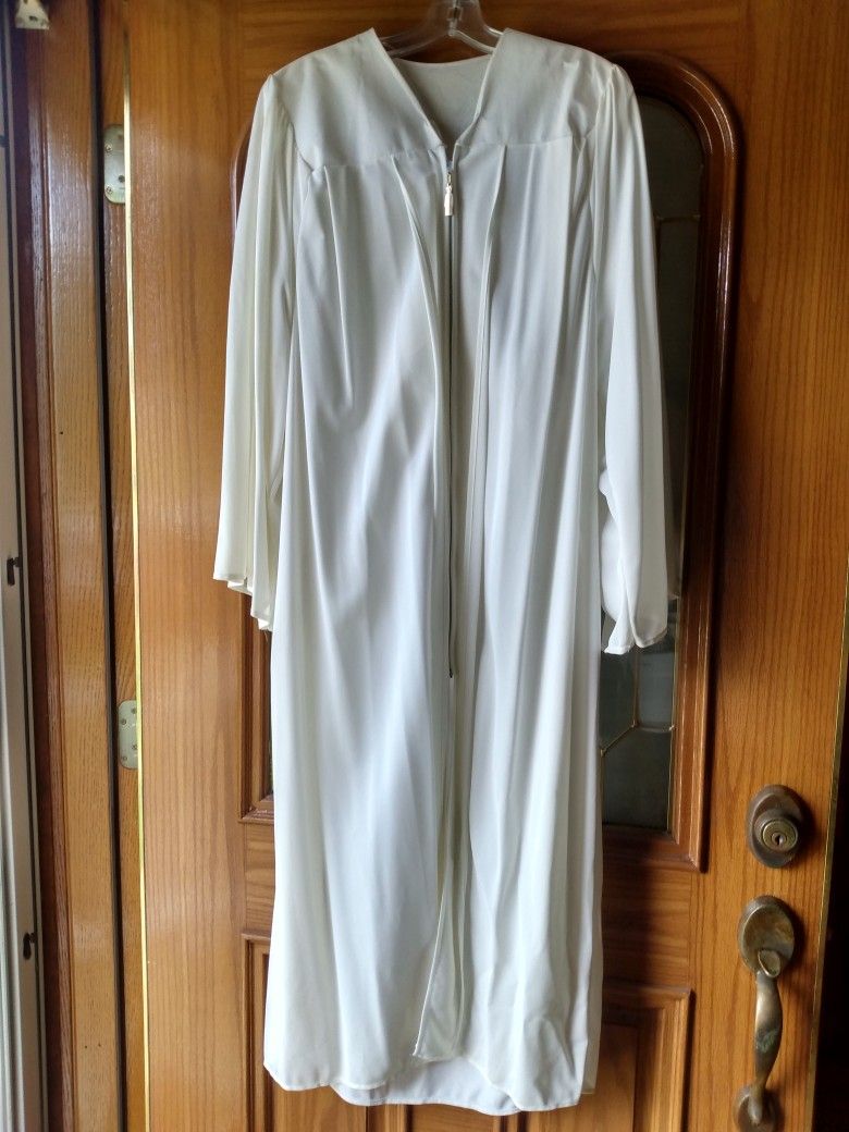 White Graduation Gown