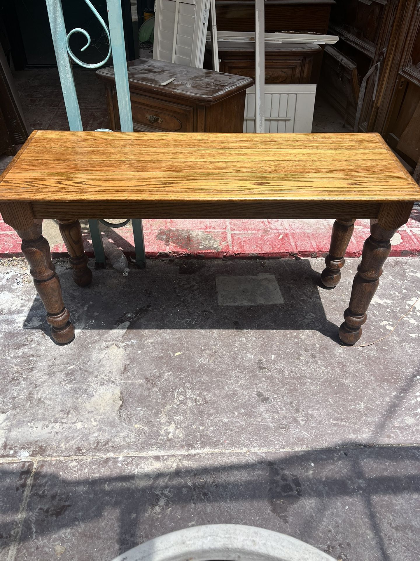 Vintage Solid Oak Console Table