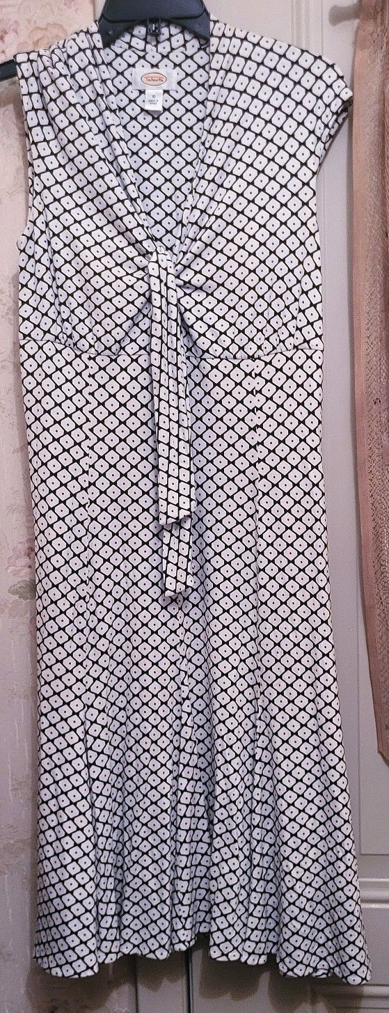 "Talbots " White & Blue Dress