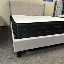 NEW QUEEN AND KING SIZE BED WITH MATTRESS AND FREE DELIVERY- BEDROOM FURNITURE SECTIONAL SOFA AND MORE 