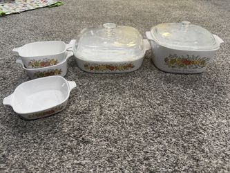 Vintage CorningWare Spice O’ Life casserole collection.