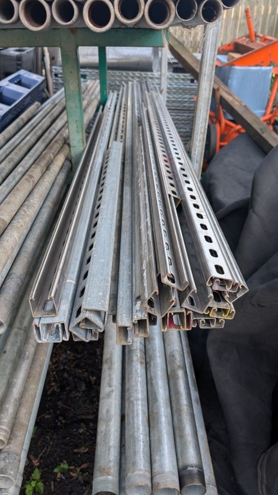 7/8" x 10' stainless steel strut 10 ft length I have 4 - 10' for $30 each and cutoffs 5' to 8'5"at $3 a foot